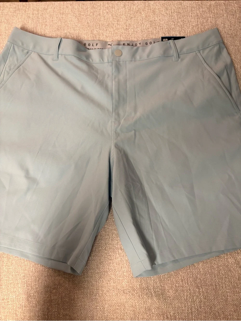 NWT Pale Blue/Green Men’s Puma Dealer Enjoy Golf Shorts - Size 40